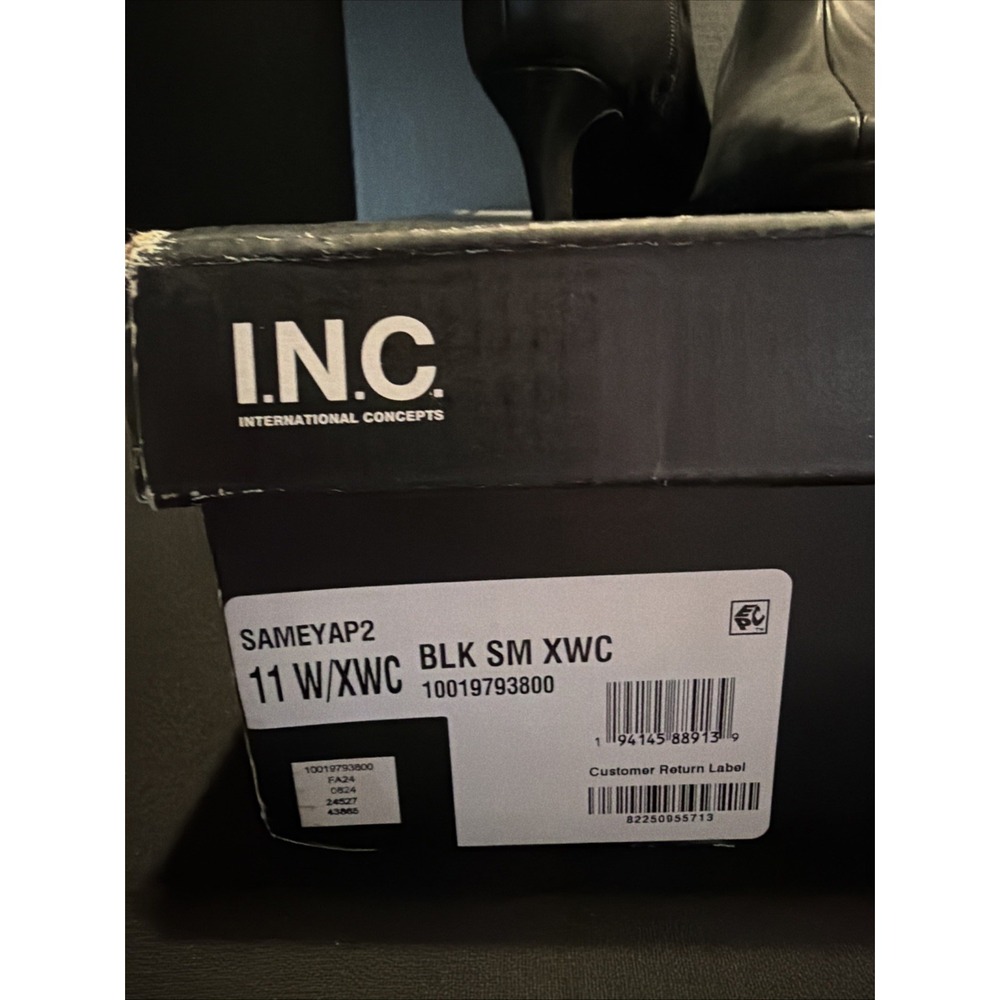INC International Concepts Black Knee-High Pointed-Toe Boots - Picture 11 of 12